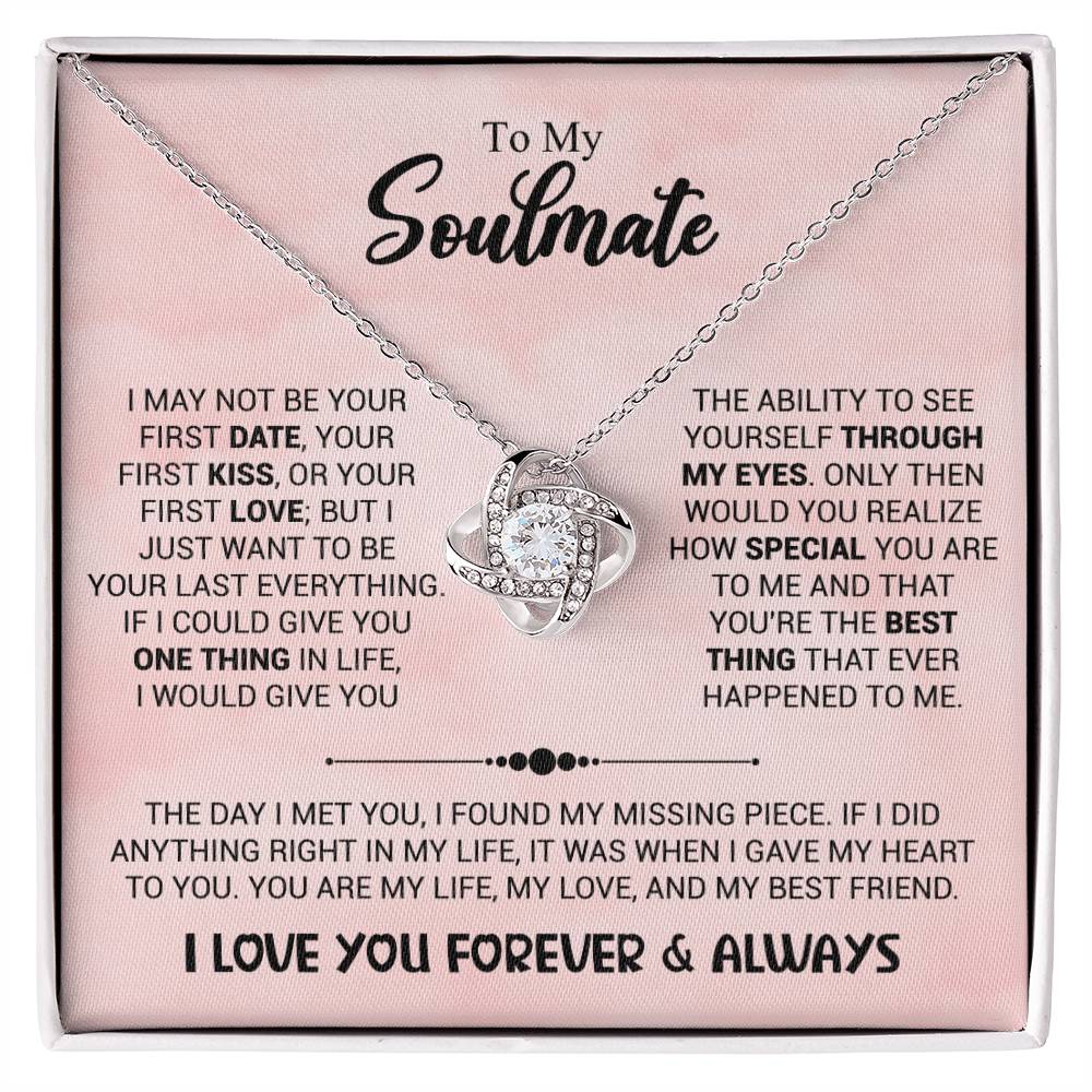 To My Soulmate - Missing piece 14K White Gold Finish / Standard Box Jewelry Giftinum