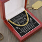 To My Stepped Up Dad Cuban Link Chain 14K Yellow Gold Finish / Luxury Box w/LED Jewelry Giftinum