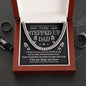 To My Stepped Up Dad Cuban Link Chain Stainless Steel / Luxury Box w/LED Jewelry Giftinum