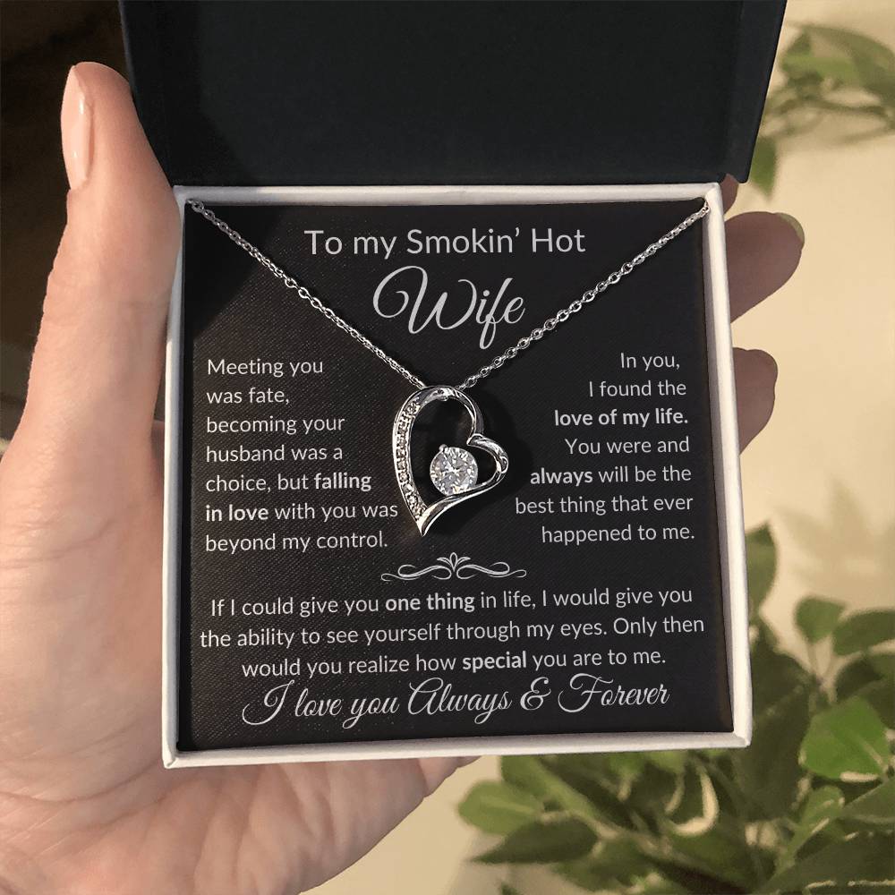To Smokin' Hot Wife | Meeting you was Fate - b 14k White Gold Finish / Standard Box Jewelry Giftinum