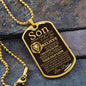 To Son From Dad Dog Tag Necklace - Never forget Military Chain (Gold) / No Jewelry Giftinum