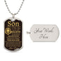 To Son From Dad Dog Tag Necklace - Never forget Military Chain (Silver) / Yes Jewelry Giftinum