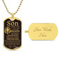 To Son From Dad Dog Tag Necklace - Never forget Military Chain (Silver) / No Jewelry Giftinum