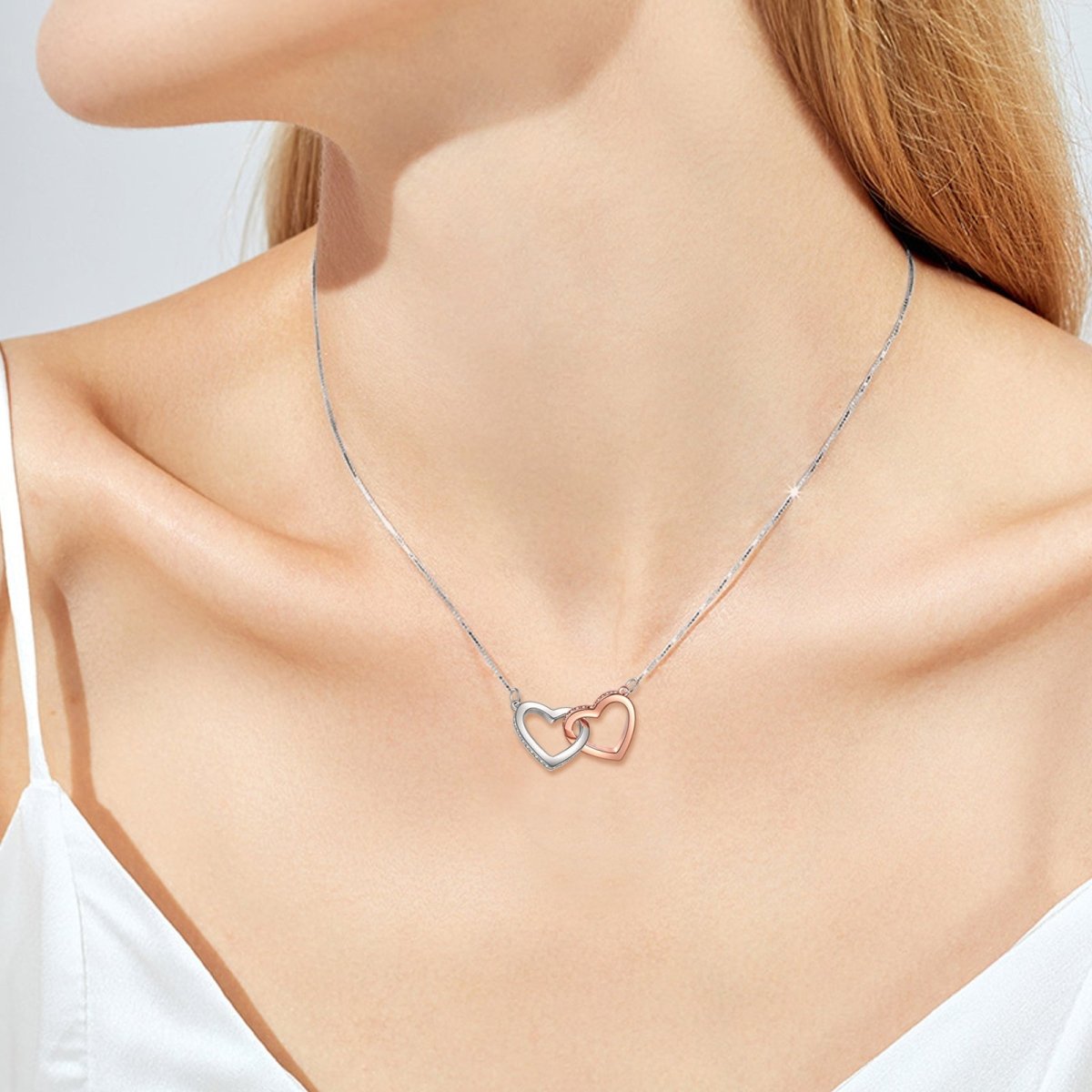 Unbiological Daughter Locked Hearts Necklace with Lumenglass Stand Default Title Jewelry Giftinum