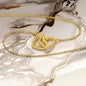Unbiological Daughter Locked Hearts Pendant 14k White Gold Finish / Standard Box Jewelry Giftinum
