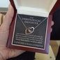 Unbiological Daughter Locked Hearts Pendant 14k White Gold Finish / Standard Box Jewelry Giftinum
