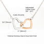 Unbiological Daughter Locked Hearts Pendant 14k White Gold Finish / Standard Box Jewelry Giftinum