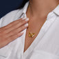 Unbiological Daughter Locked Hearts Pendant 14k White Gold Finish / Standard Box Jewelry Giftinum