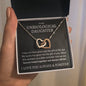 Unbiological Daughter Locked Hearts Pendant 14k White Gold Finish / Standard Box Jewelry Giftinum