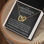 Unbiological Daughter Locked Hearts Pendant 14k White Gold Finish / Standard Box Jewelry Giftinum