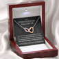 Unbiological Daughter Locked Hearts Pendant 14k White Gold Finish / Standard Box Jewelry Giftinum