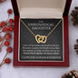 Unbiological Daughter Locked Hearts Pendant 14k White Gold Finish / Standard Box Jewelry Giftinum