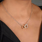 Unbiological Daughter Locked Hearts Pendant 14k White Gold Finish / Standard Box Jewelry Giftinum