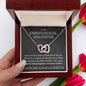 Unbiological Daughter Locked Hearts Pendant 14k White Gold Finish / Luxury Box Jewelry Giftinum