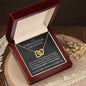 Unbiological Daughter Locked Hearts Pendant 14k White Gold Finish / Standard Box Jewelry Giftinum