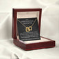 Unbiological Daughter Locked Hearts Pendant 14k White Gold Finish / Standard Box Jewelry Giftinum