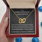 Unbiological Daughter Locked Hearts Pendant 18K Yellow Gold Finish / Luxury Box Jewelry Giftinum