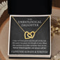 Unbiological Daughter Locked Hearts Pendant 18K Yellow Gold Finish / Standard Box Jewelry Giftinum