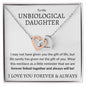 Unbiological Daughter Necklace - Forever Linked Together Polished Stainless Steel & Rose Gold Finish / Standard Box Jewelry Giftinum