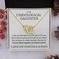 Unbiological Daughter Necklace - Forever Linked Together Polished Stainless Steel & Rose Gold Finish / Standard Box Jewelry Giftinum
