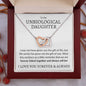 Unbiological Daughter Necklace - Forever Linked Together Polished Stainless Steel & Rose Gold Finish / Luxury Box Jewelry Giftinum