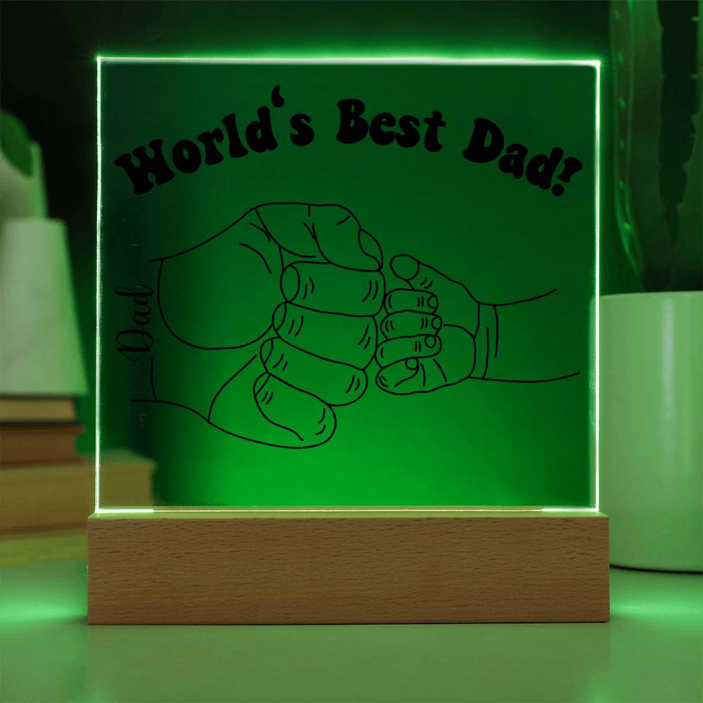 World's Best Dad Battery Powered LED Base Jewelry Giftinum