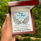 You didn't stay for long - Mama of an Angel Necklace 14K White Gold Finish / Two-Toned Box Jewelry Giftinum