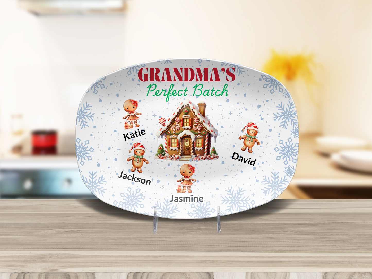 Personalized Christmas Platter, Custom Grandma's Perfect batch gift from grandchildren, Grandma's favorite cookie, nana or mimi perfect grandkids