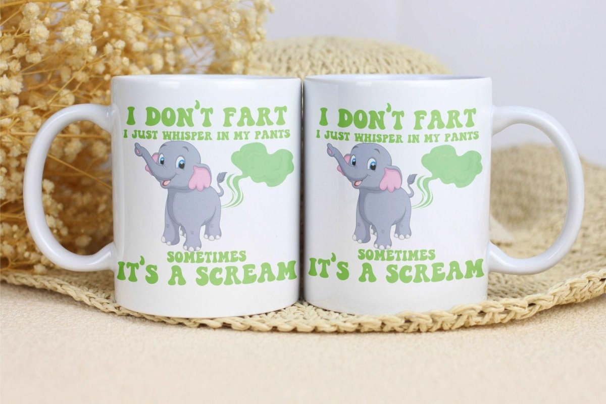 11 oz Elephant Fart Mug Front/Back Giftinum