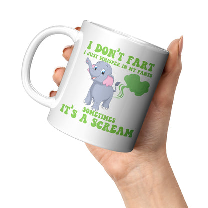 11 oz Elephant Fart Mug - Premium Front/Back - Just $22.99! Shop now at Giftinum