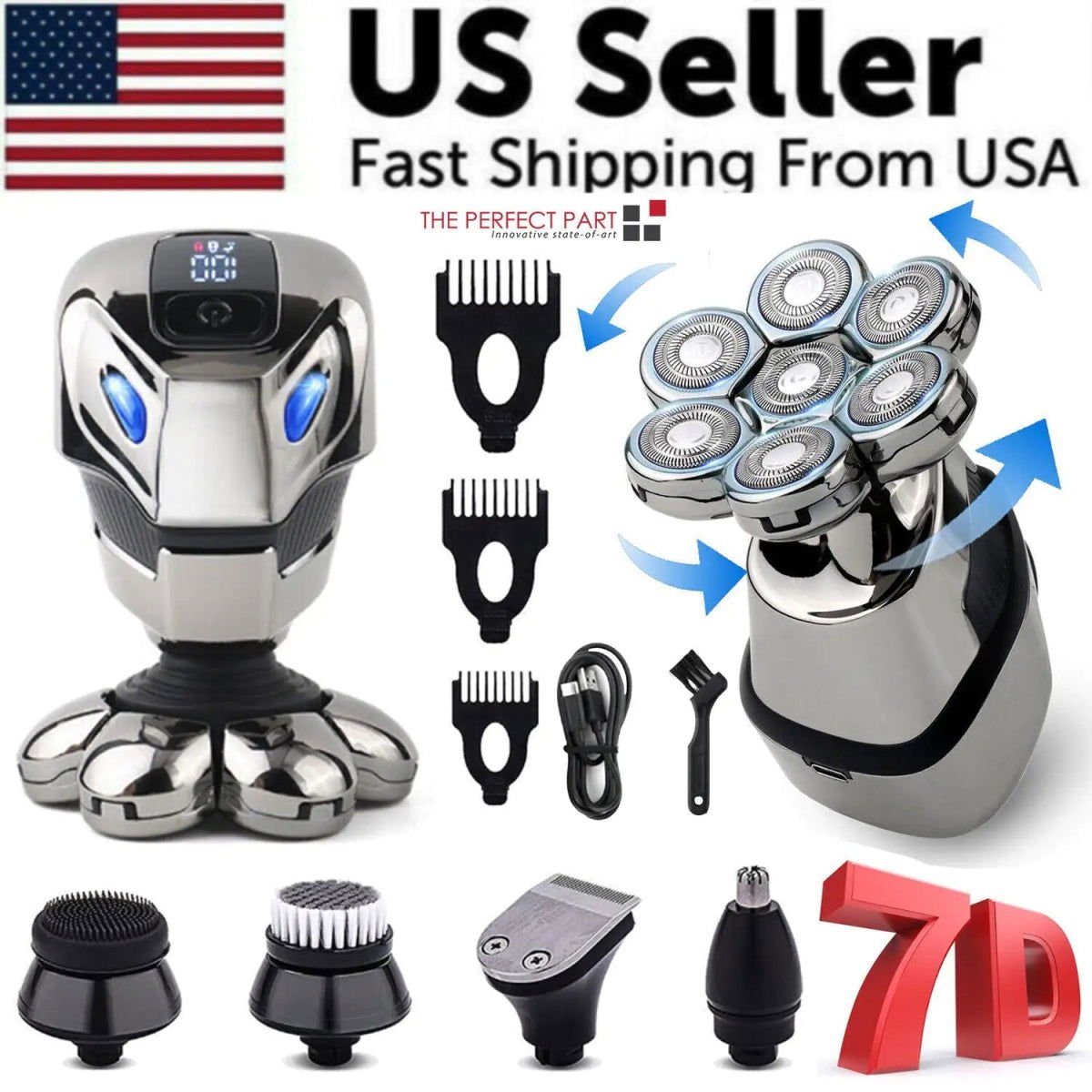 7D Cordless Men’s 5 - In - 1 Electric Shaver Shaver Giftinum