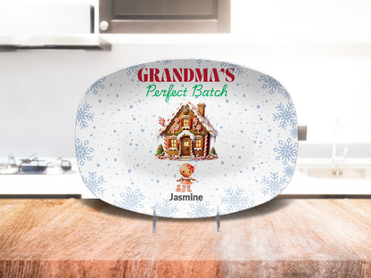 Personalized Christmas Platter, Custom Grandma's Perfect batch gift from grandchildren, Grandma's favorite cookie, nana or mimi perfect grandkids