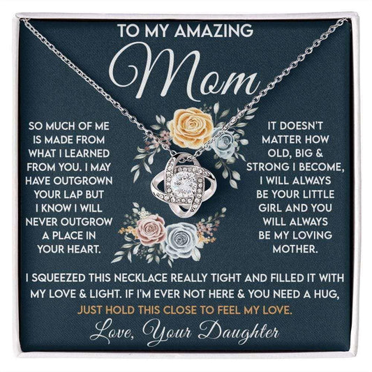 Amazing Mom - Learned From You Necklace 14K White Gold Finish / Standard Box Jewelry Giftinum