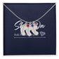 Baby Feet 3 Charms / Polished Stainless Steel / Standard Box Jewelry Giftinum
