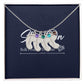 Baby Feet 4 Charms / Polished Stainless Steel / Standard Box Jewelry Giftinum