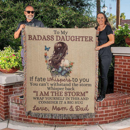 Badass Daughter Heirloom Woven Blanket - Giftinum