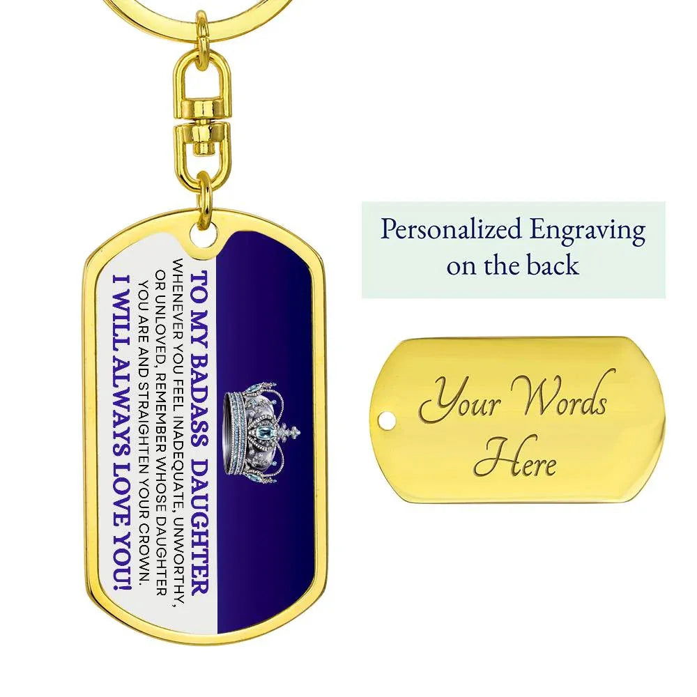 Badass Daughter Keychain - Giftinum