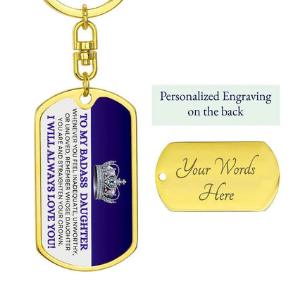 Badass Daughter Keychain - Giftinum