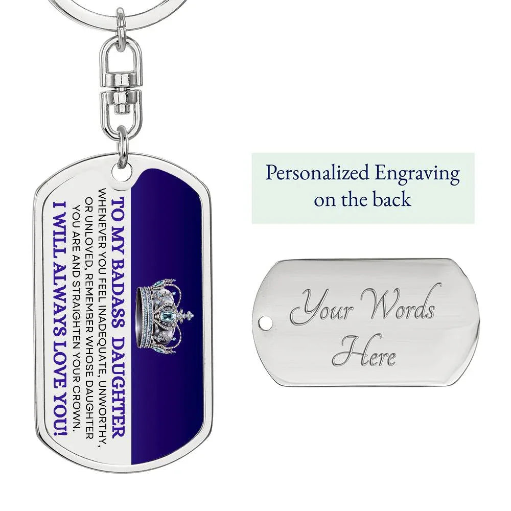 Badass Daughter Keychain - Giftinum