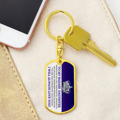 Badass Daughter Keychain - Giftinum