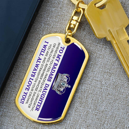 Badass Daughter Keychain - Giftinum