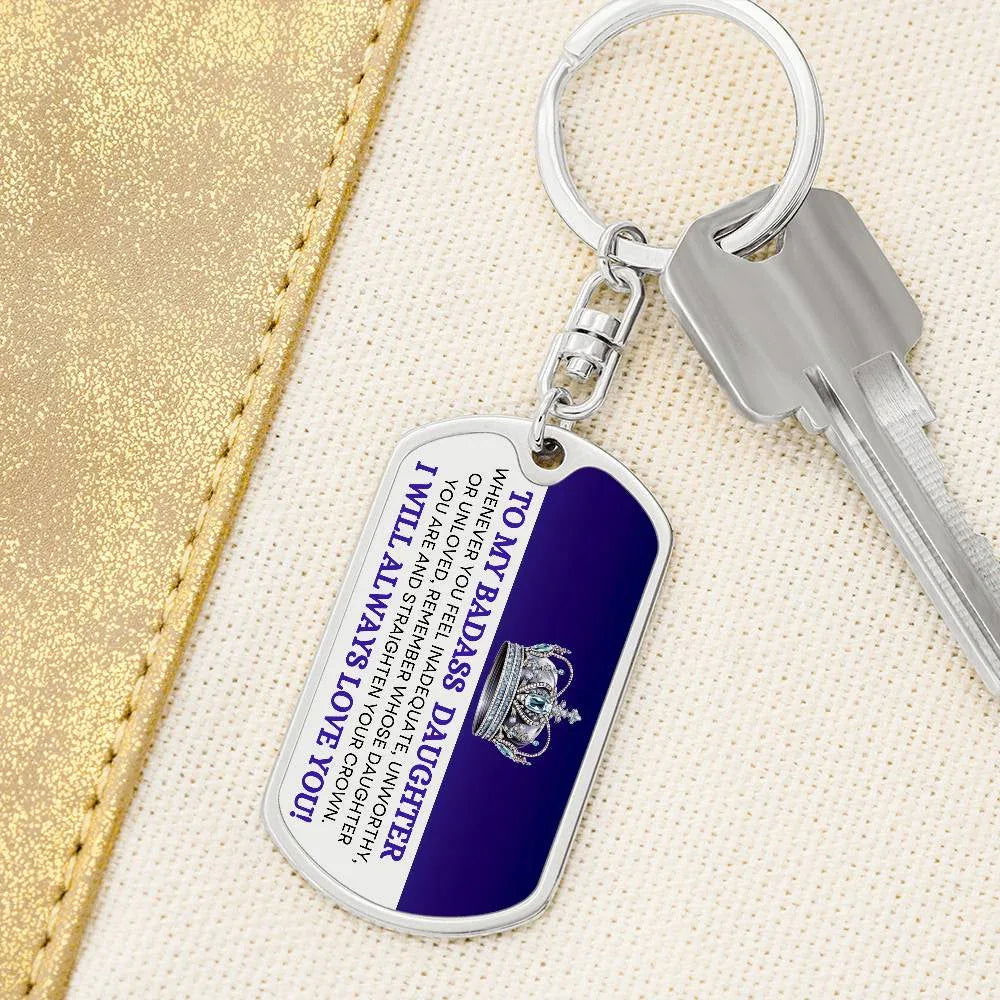 Badass Daughter Keychain - Giftinum