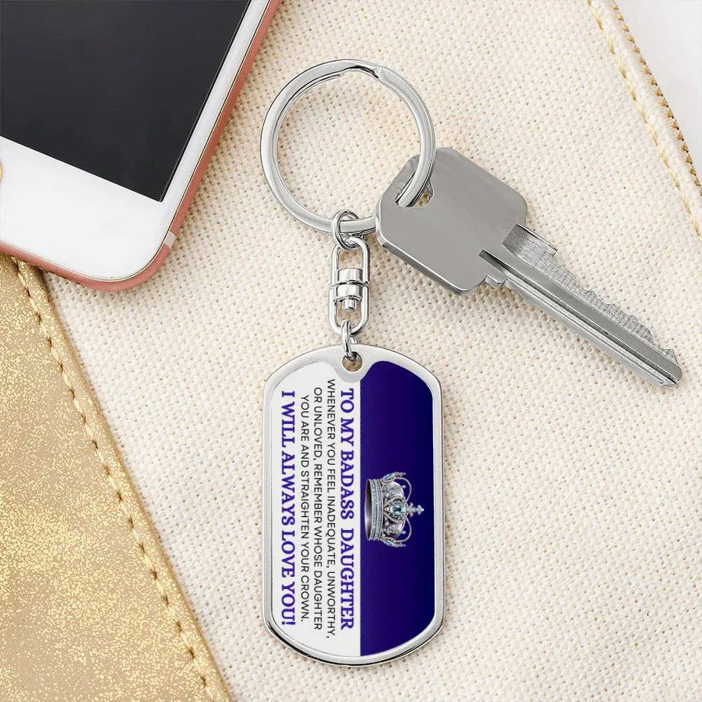 Badass Daughter Keychain - Giftinum