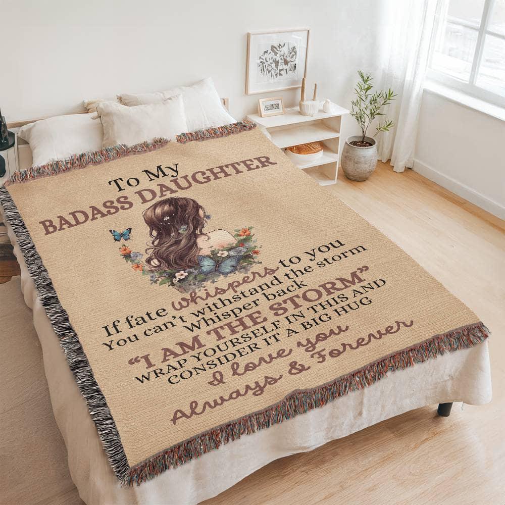 Badass Daughter woven blanket - Giftinum
