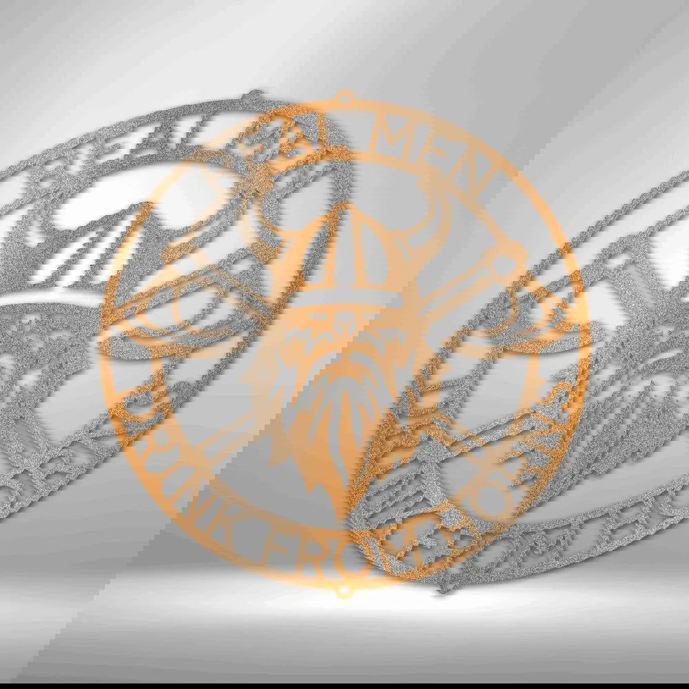 Battle Axe Ring Monogram - Steel Sign - Giftinum