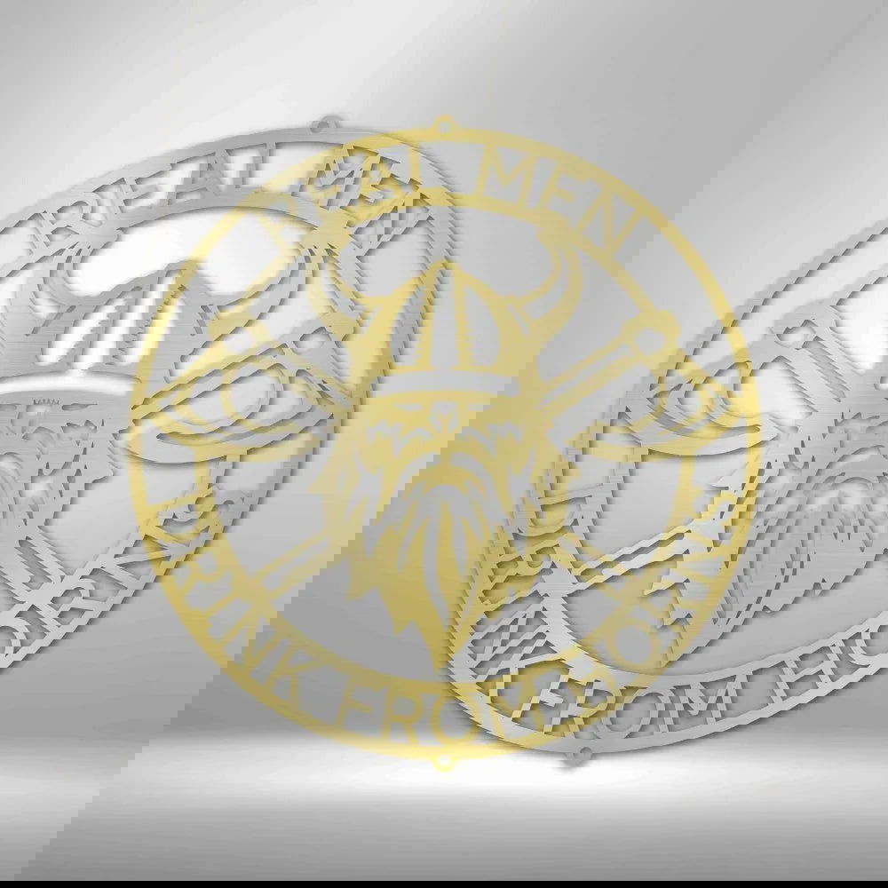 Battle Axe Ring Monogram - Steel Sign - Giftinum