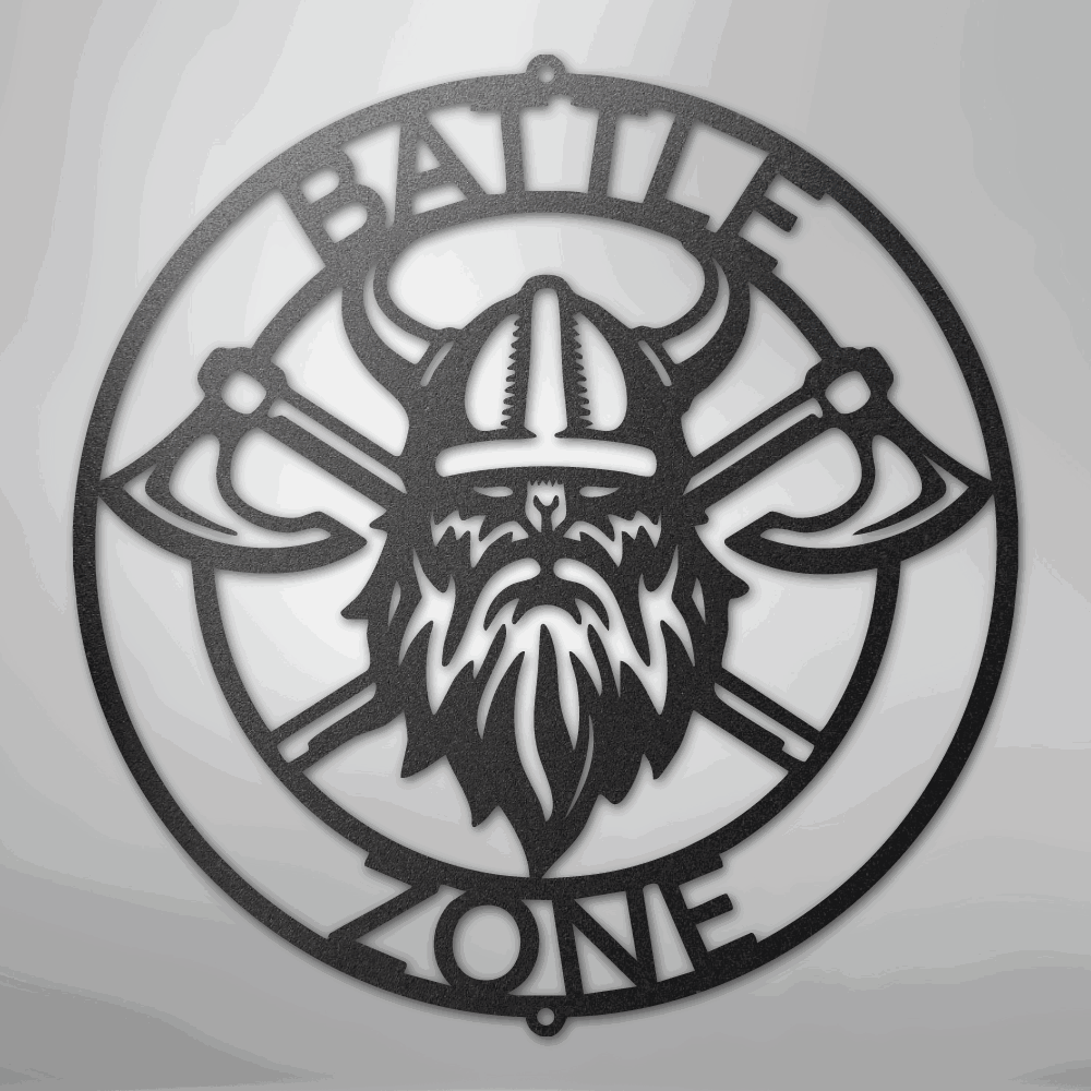 Battle Axe Ring Monogram - Steel Sign - Giftinum