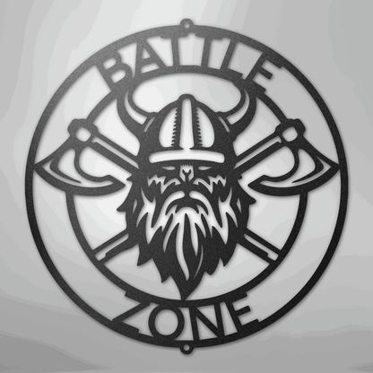 Battle Axe Ring Monogram - Steel Sign - Giftinum