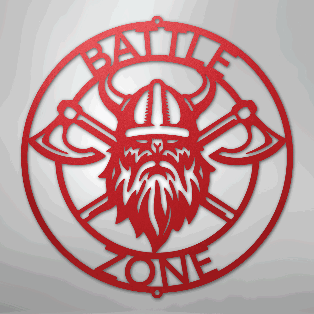 Battle Axe Ring Monogram - Steel Sign - Giftinum