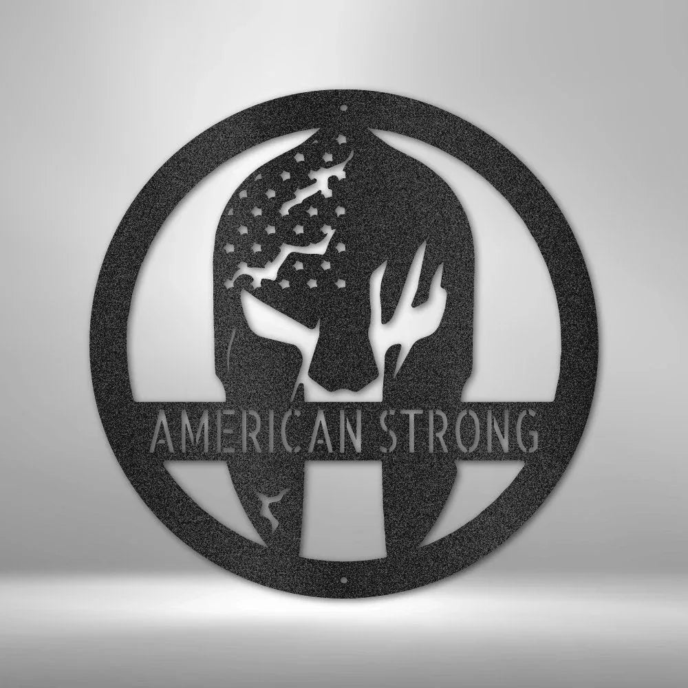 Battle Spartan Helmet - Steel Sign - Giftinum